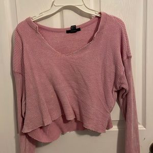 Forever 21 Pink V-Neck Sweater